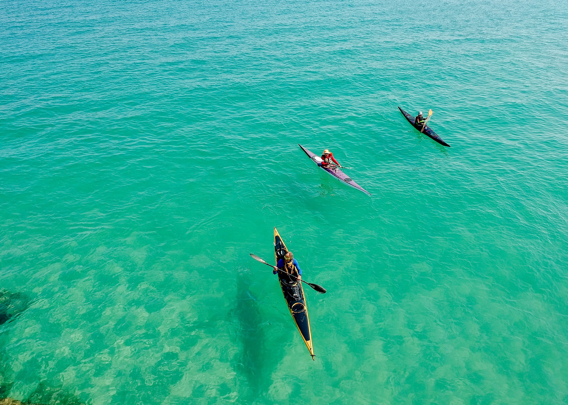 Kayaking on calm water
